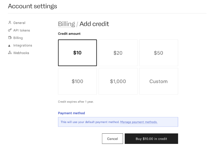 Add Credit